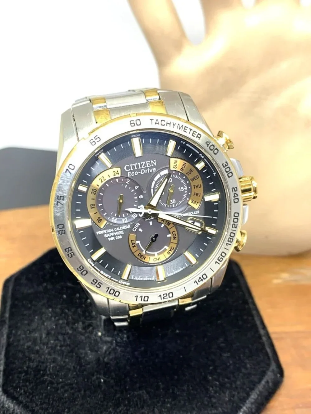 Citizen Men's Watch AT4004-52E Eco-Drive Chronograph Two Tone Stainless Steel